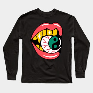 Mouth eye yinyang Long Sleeve T-Shirt